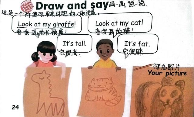 “看我画的长颈鹿！”用英语该怎么说呢？