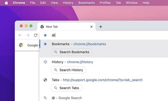 在Chrome地址栏输入'@'现可直接搜索标签、书签和历史记录