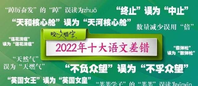 2022年“十大语文差错”公布 都有哪些字词？
