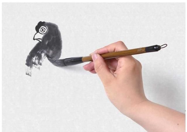 零基础国画教程：分步骤讲解鸽子画法，用浓淡相间的墨色画鸽子