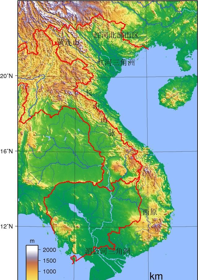 东南亚南北最狭长的国家越南，由于地形的限制导致南北两极分化