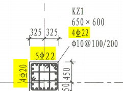 框架柱的纵向钢筋注写规则角部、边中部钢筋22G101图集是如何要求