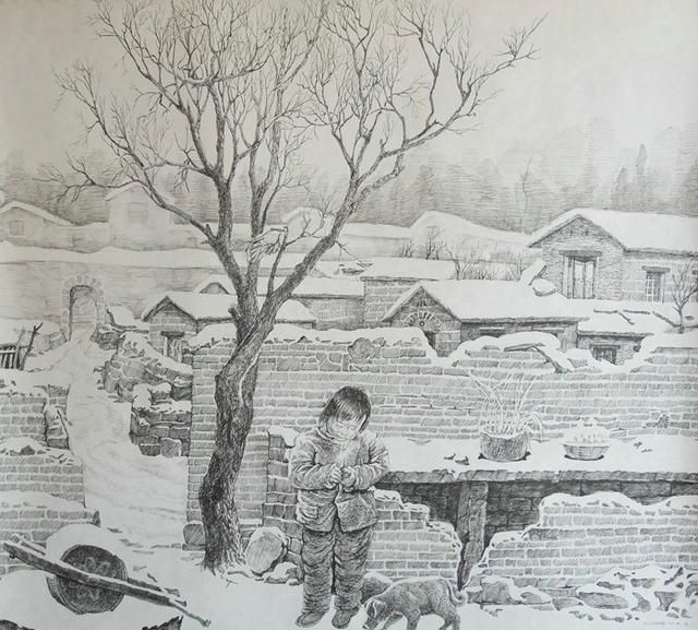 苦练14年，中学老师一支钢笔，画出美丽雪景
