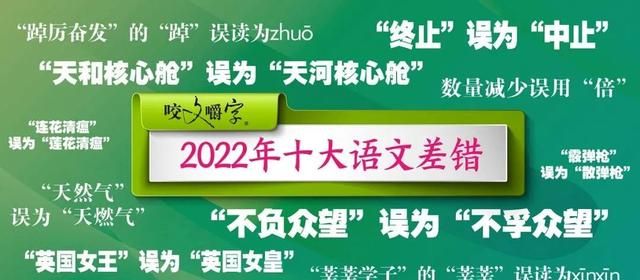 2022年十大语文差错发布！