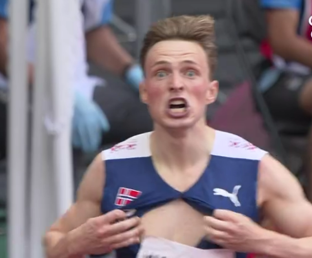 奇迹45秒94！挪威狂人再破世界纪录，奥运神迹：跨栏比跑步还快