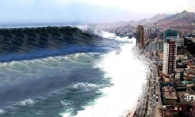 如果遇到50米的海啸，是要选择跑向内陆，还是迎面扎进水里？