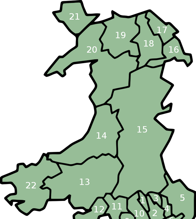 解析英国威尔士奇特的行政区划：本有13省，目前直辖市数目比省多