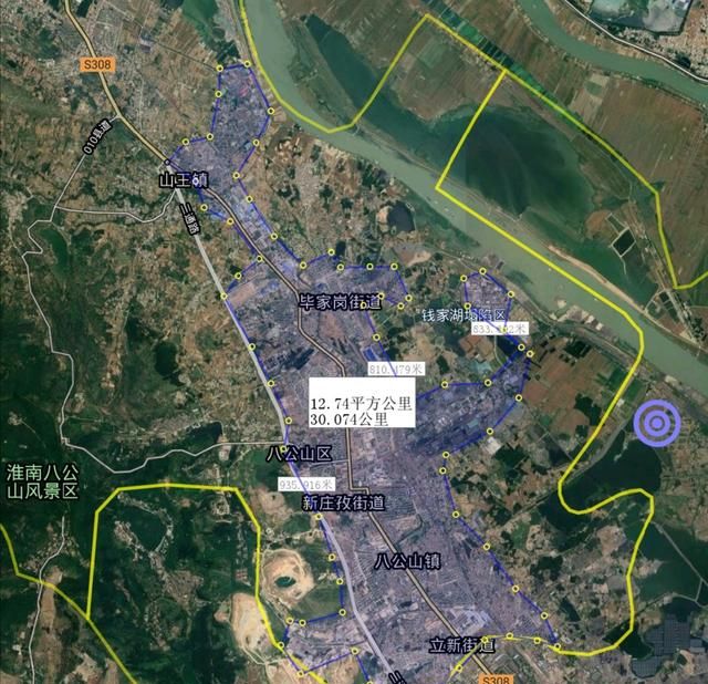 淮南市5区2县，建成区面积排名，潘集区最小，你的家乡排第几呢？