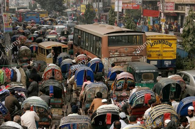 孟加拉国首都达卡的交通,孟加拉国达卡拥堵的交通图2