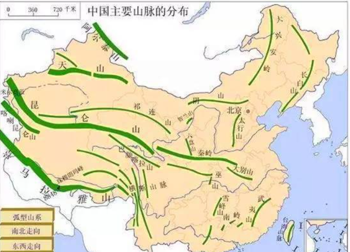 中国秦岭终南山地质公园地质遗迹分布图