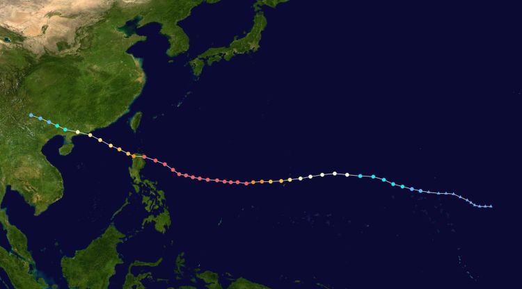 2018年第22号超强台风“山竹”路径图